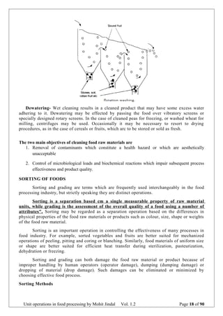 Unit operation in Food Processing | DOC