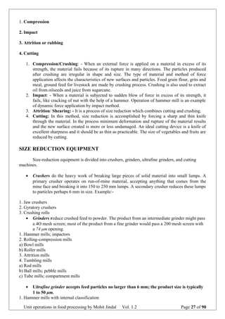 Unit operation in Food Processing | DOC