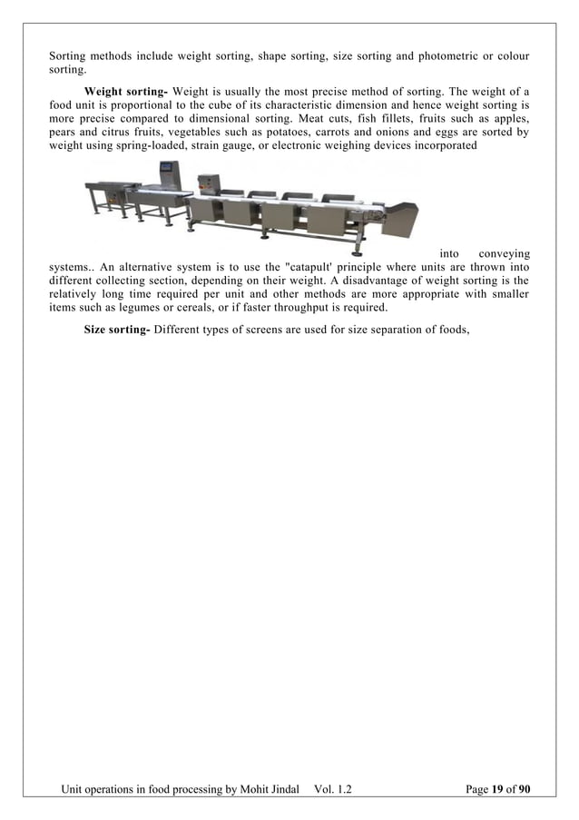 Unit operation in Food Processing