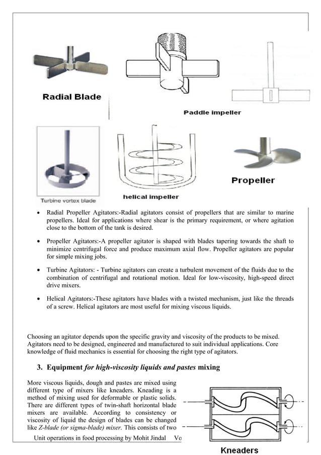 Unit operation in Food Processing