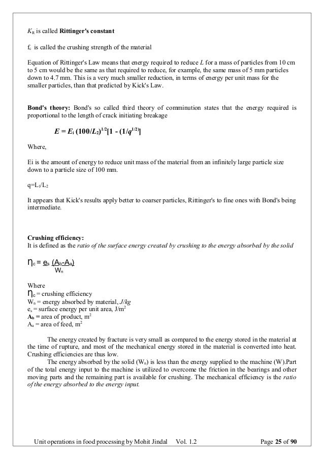 Unit operation in Food Processing