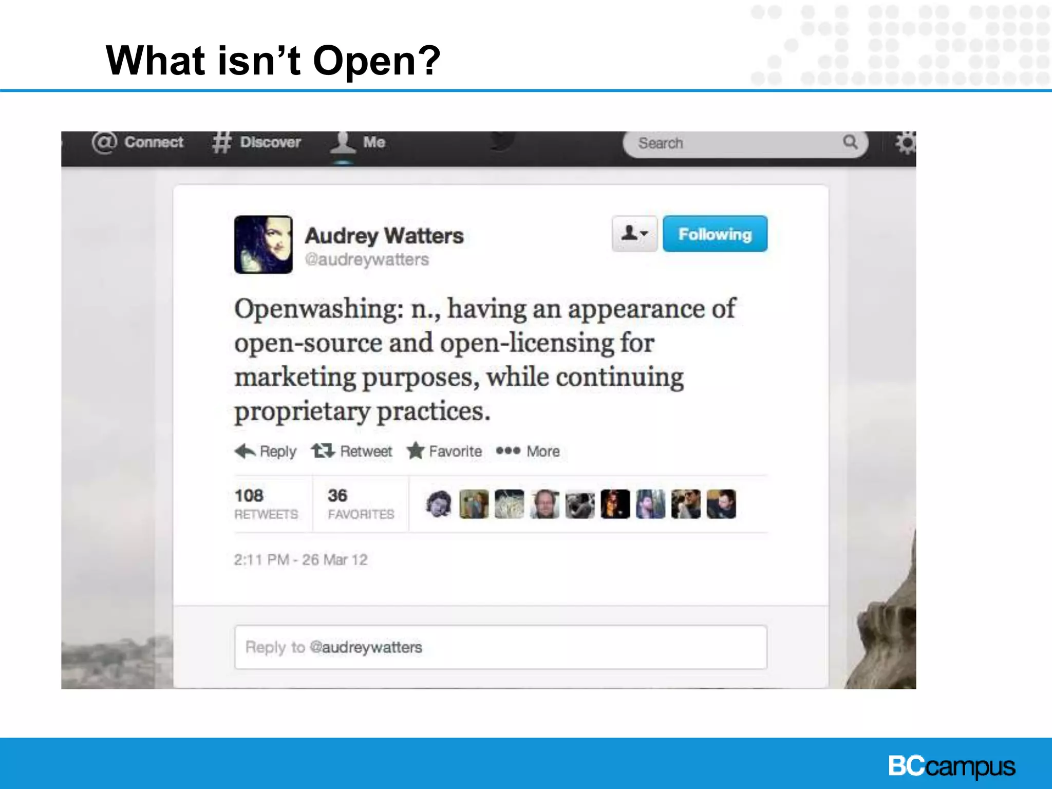 New Section
Title
What isn’t Open?
 