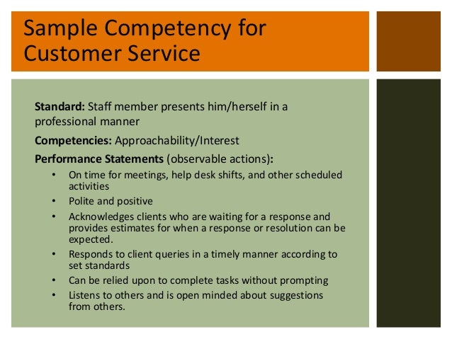 competencies customer service
