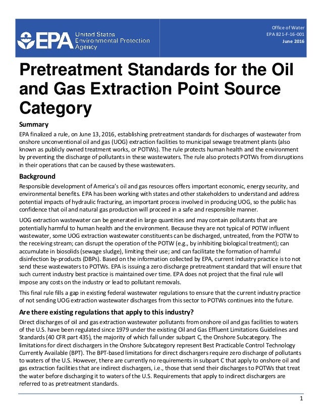 EPA "No Wastewater Treatment in Sewage Plants" rule overview