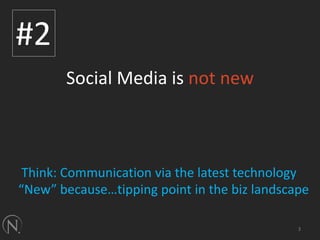 Social Media is not new3#2Think: Communication via the latest technology“New” because…tipping point in the biz landscape