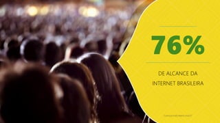 Comscore My Metrix mai/17
76%
DE ALCANCE DA
INTERNET BRASILEIRA
 