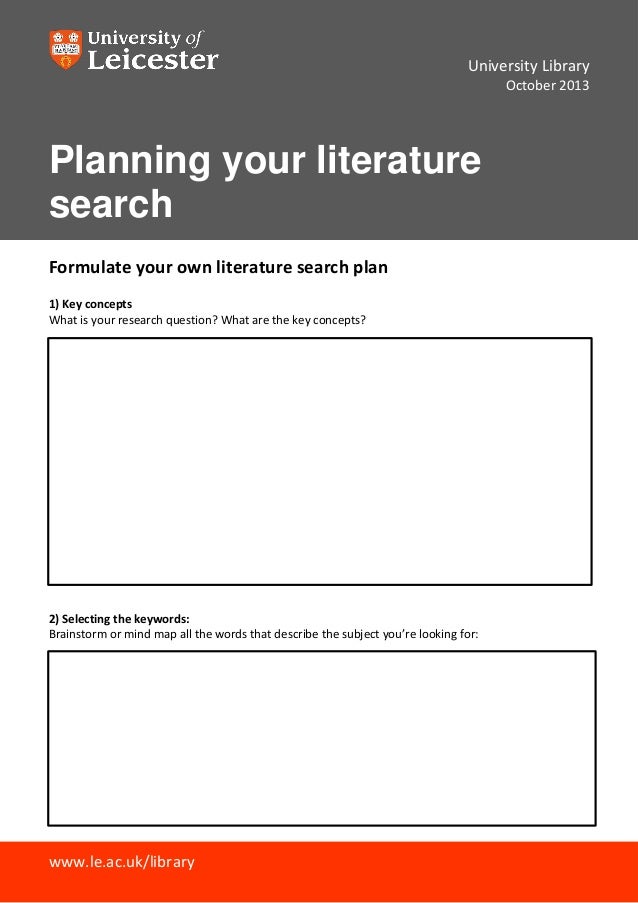Literature search planning template