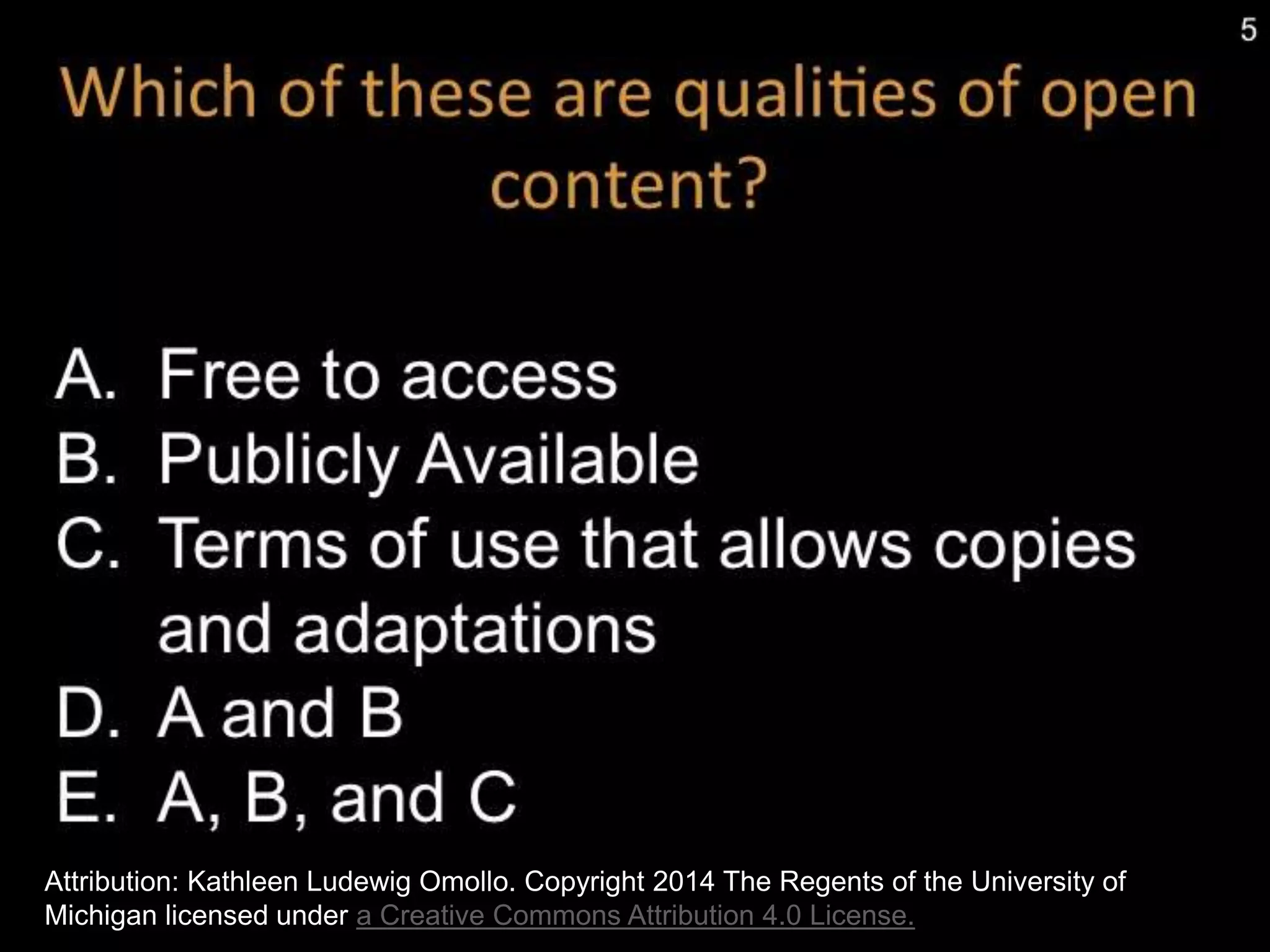 Attribution: Kathleen Ludewig Omollo. Copyright 2014 The Regents of the University of
Michigan licensed under a Creative Commons Attribution 4.0 License.
 