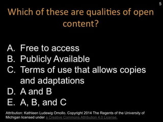 Attribution: Kathleen Ludewig Omollo. Copyright 2014 The Regents of the University of
Michigan licensed under a Creative Commons Attribution 4.0 License.
 