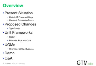 Overview
• Present Situation
       • Historic IT Errors and Bugs
       • Cause of Conversion Errors

• Proposed Changes
...