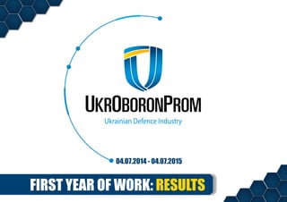 First year of work: results
04.07.2014 - 04.07.2015
 