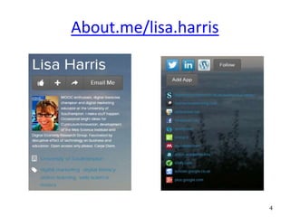 About.me/lisa.harris
4
 
