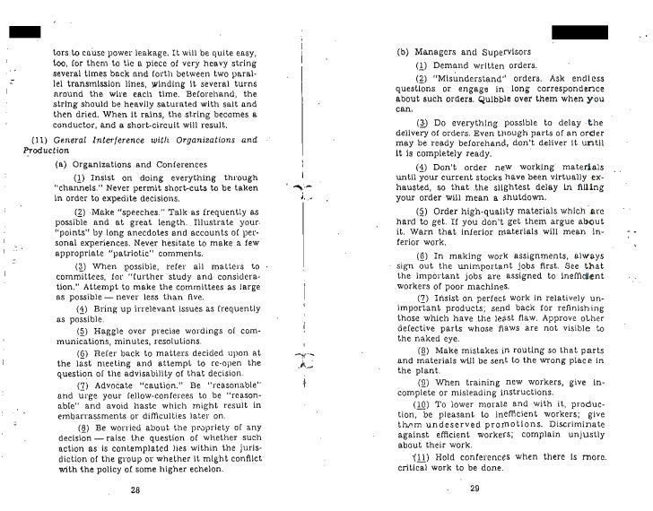 (U) OSS Simple Sabotage Field Manual