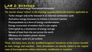 LAW 2: Entropy
- Turbo charger and turbo booster in an internal combustion cycle
- Activation energy necessary to initiate...