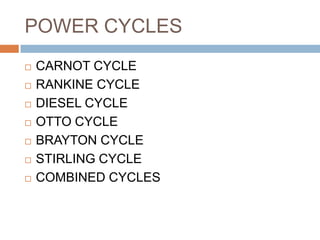 Power Cycle Examples thermodynamics of power plant | PPSX