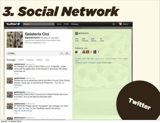 3. Social Network
Twitter
giovedì 14 ottobre 2010
 