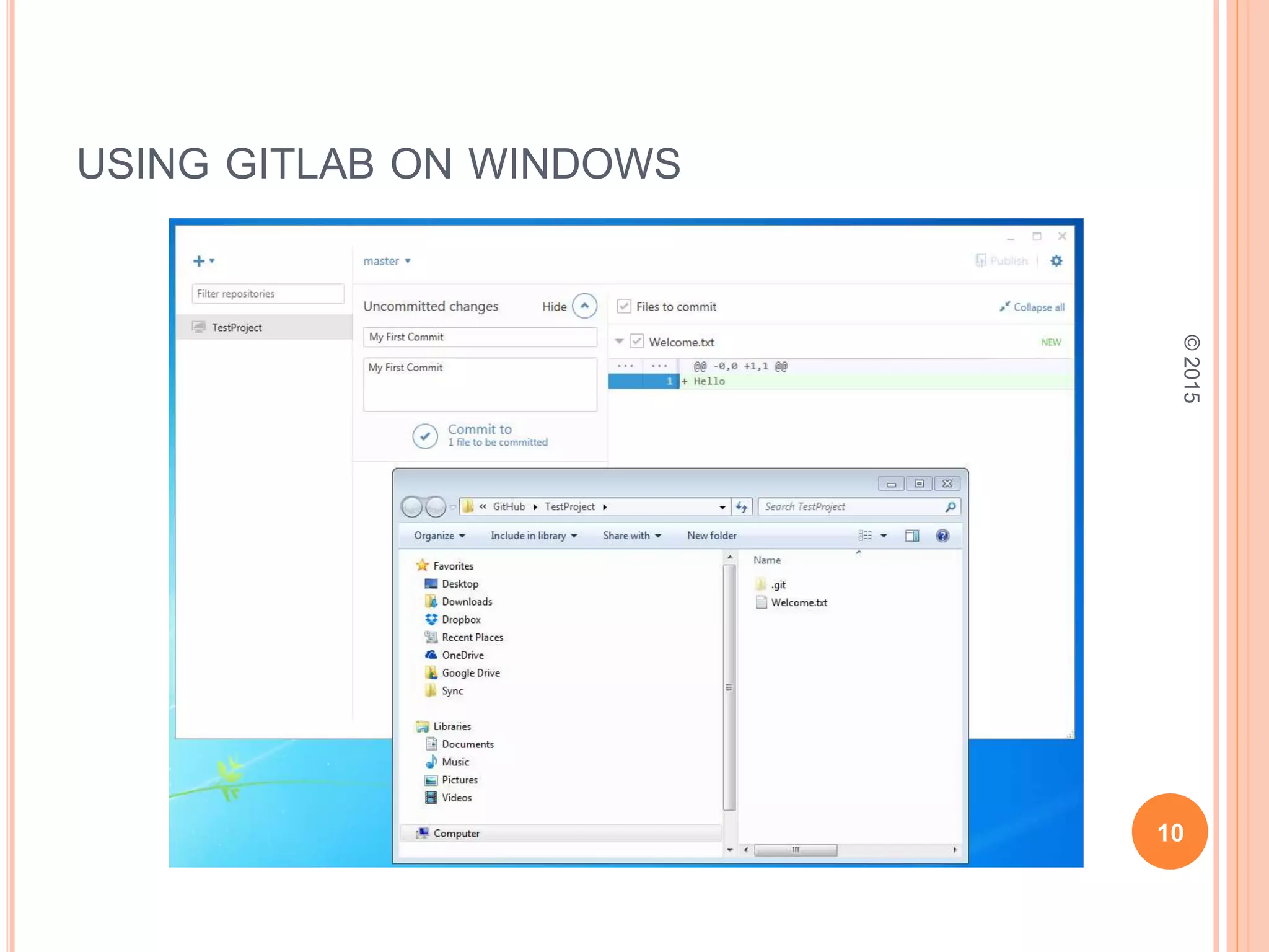 USING GITLAB ON WINDOWS
10
©2015
 