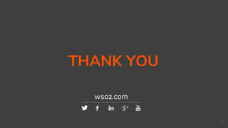 THANK YOU
wso2.com
46
 