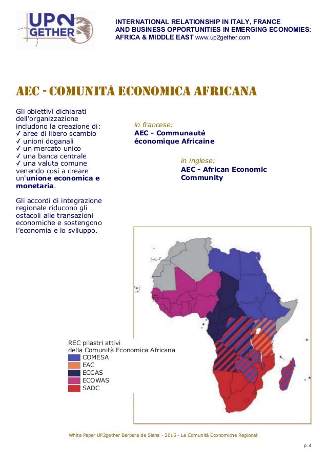 White Paper UP2gether Le Comunità Economiche regionali dell'Africa