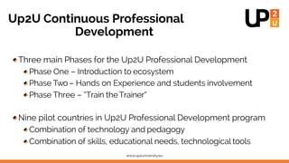 Up2U Continuous Professional
Development
Three main Phases for the Up2U Professional Development
Phase One – Introduction ...