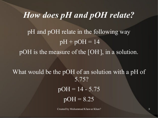 Ph And Poh Ph And Poh