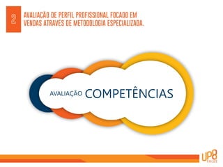 AVALIAÇÃO DE PERFIL PROFISSIONAL FOCADO EM
VENDAS ATRAVÉS DE METODOLOGIA ESPECIALIZADA.2
AVALIAÇÃO COMPETÊNCIAS
 