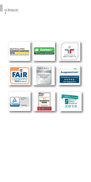 www.Seww rvivice-CChampioonns.de
ImVerVV gr leich:
über 111.900 Unternehmen branchenübergreifeff nnnddd
150 Gold | 150 Silber | 150 Bronze
10| 2015
SSSeeerrvvviicee--CCCCChhhaaammmpppiiioonnsss
immm erleebtbttennn KKunnddeennsererrvvicee
Im Blickpunkt
4
O
 