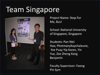 Team CanadaProject Name: Wearable Technology in a Physical Rehabilitation EnvironmentSchool: McGill University, Montreal, CanadaStudents: Andrew Sutcliffe, Jun Ye Yu, John ToddFaculty Supervisor: Jeremy Cooperstock