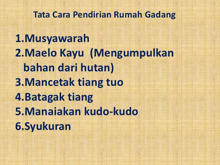 Upacara pendirian rumah gadang minang kabau sumatera barat