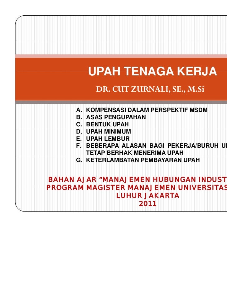 Upah Tenaga Kerja Cut Zurnali