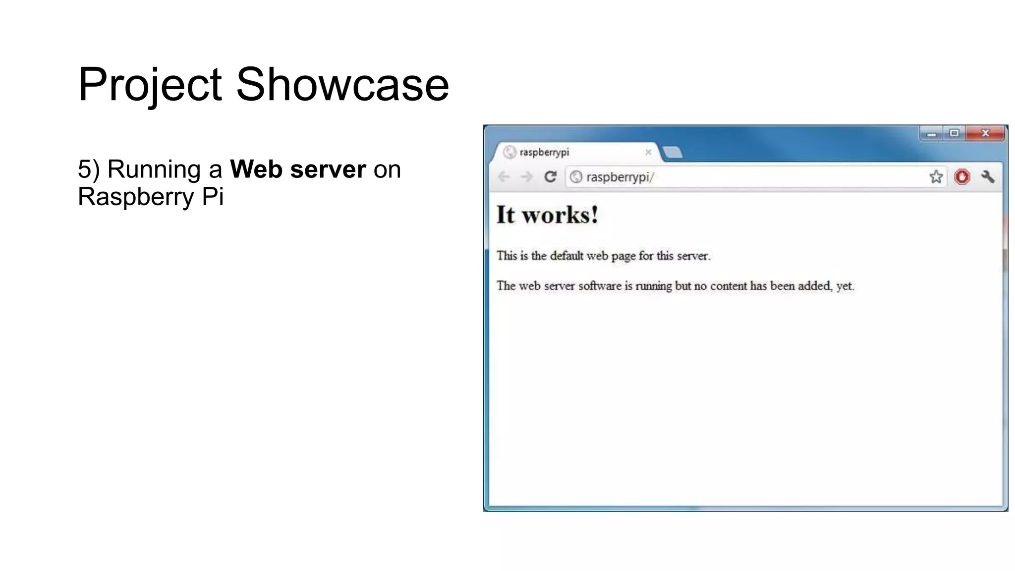 Project Showcase 5) Running a Web server on Raspberry Pi 