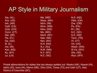 UPAR 2017 08 Associated Press Style | PPT