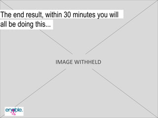 The end result, within 30 minutes you will  all be doing this... IMAGE WITHHELD 