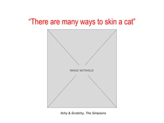 “ There are many ways to skin a cat” Itchy & Scratchy, The Simpsons IMAGE WITHHELD 