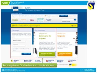 Per a registrar el CV s'ha d'obrir un compte a la webPer a registrar el CV s'ha d'obrir un compte a la web
 