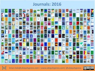 brian.hole@ubiquitypress.com | www.ubiquitypress.com| @ubiquitypress
Journals: 2016
 