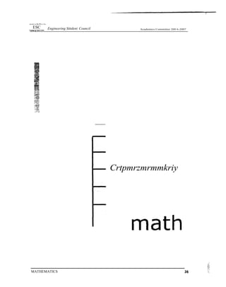 ui«siii or Ohr Pfiii:›t '•rs
ESC Engineering Stttdent Council Academics Committee 200 6-2007
Crtpmrzmrmmkriy
MATHEMATICS
 