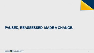 30 
PAUSED, REASSESSED, MADE A CHANGE. 
 