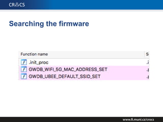 Searching the firmware
 