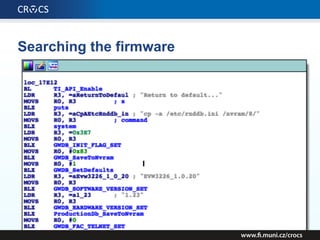 Searching the firmware
 