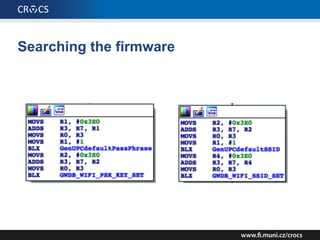 Searching the firmware
 