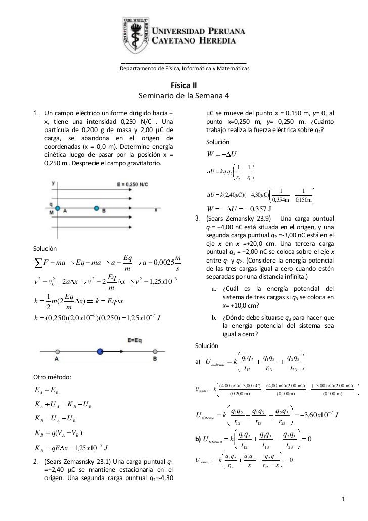 Seminario De La Semana 4 Potencial Electrico