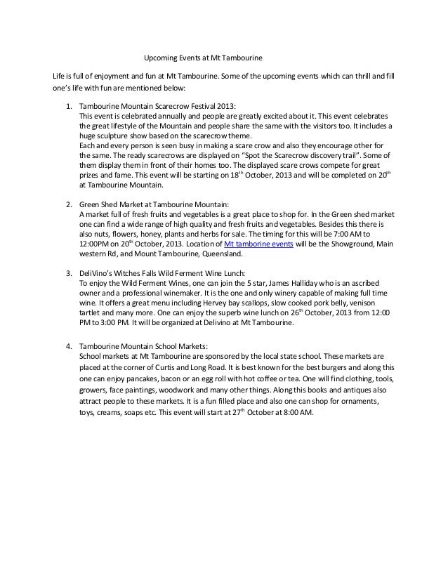 events at mt tambourine