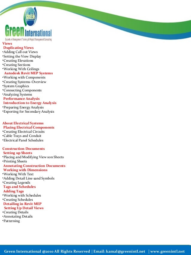 schedule outlines