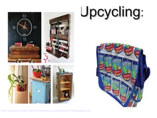 UpcyclingUpcycling:
http://www.acuho-i.org/Portals/0/doc/res/acuho-i-sustainability-201308Newsletter.pdf
 