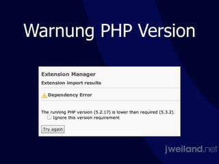 Warnung PHP Version
 