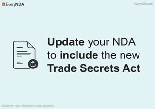 Update your NDA
to include the new
Trade Secrets Act
 