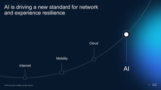 © 2025 Cisco and/or its affiliates. All rights reserved.
AI is driving a new standard for network
and experience resilience
AI
Mobility
Cloud
Internet
8
 