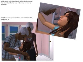 Nadat opa en oma elkaar hadden gefeliciteerd namen ze allebei hun kleindochter even in de armen om haar te feliciteren. *NOOT: Zie de neusvrienden haha, ze zijn echt hetzelfde volgens mij. ;p