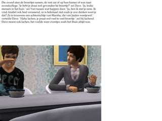 Laconiek begon Yuri die avond aan een opdracht. Mm, misschien was het toch niet zo simpel als hij dacht? ‘Ik hoor je hersens hier kraken.’ zei de vrouw met een lachende ondertoon. ‘Zeg dat wel zeg, pittig werkje.’ zei hij terwijl hij zich omdraaide. Even doorzetten, dacht hij. 